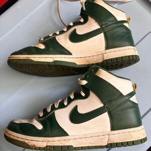 Green and White High-Top Sneakers Nike